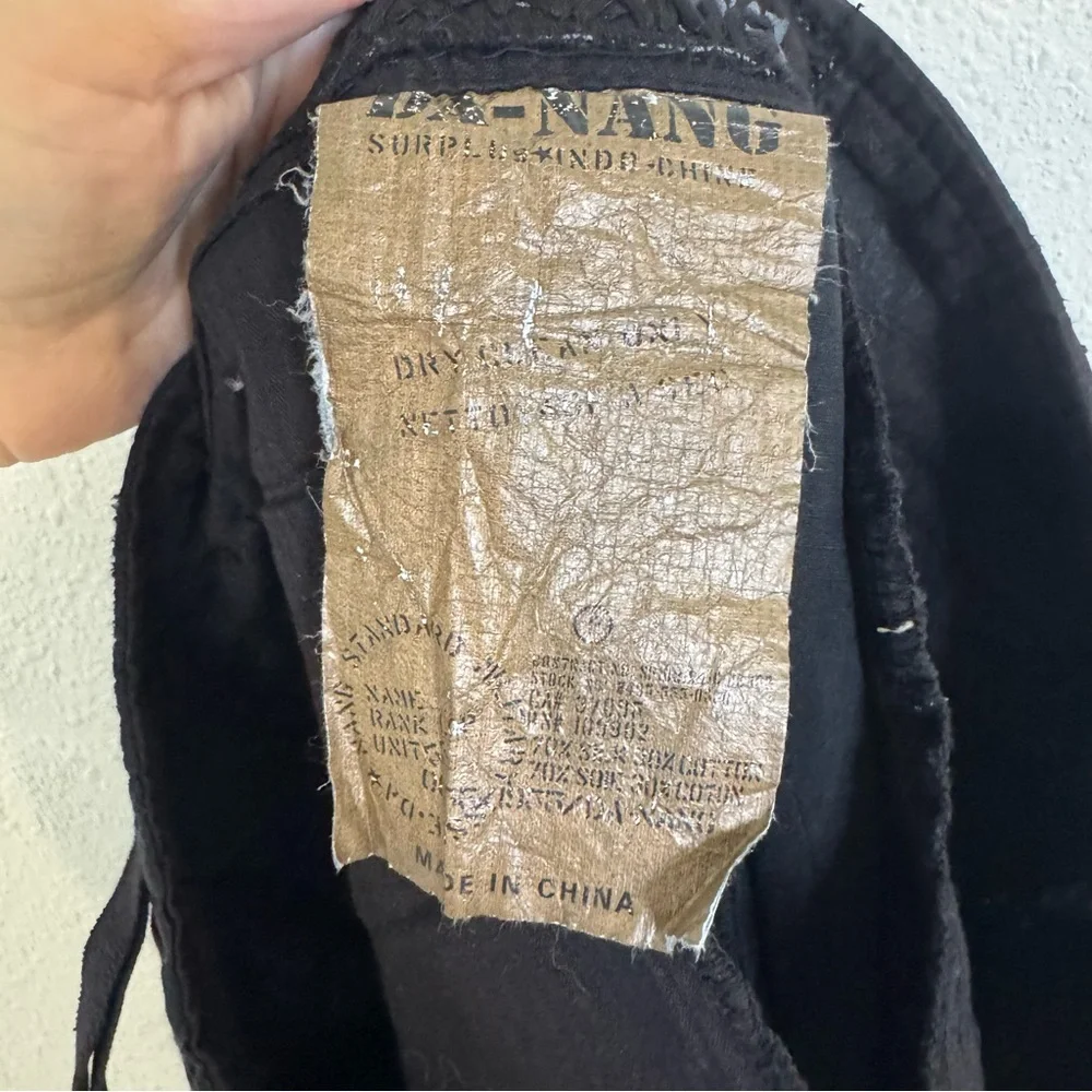 Da-Nang vintage black embroidered cargo pants - Picture 4 of 5